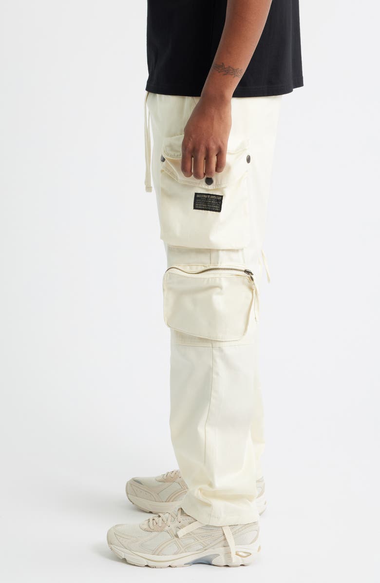 Billionaire Boys Club Barracks Pull-On Twill Cargo Pants, Alternate, color, Winter White