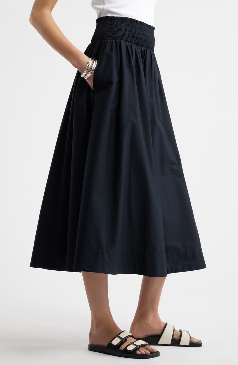 Nordstrom Smocked Cotton Midi Skirt, Alternate, color,