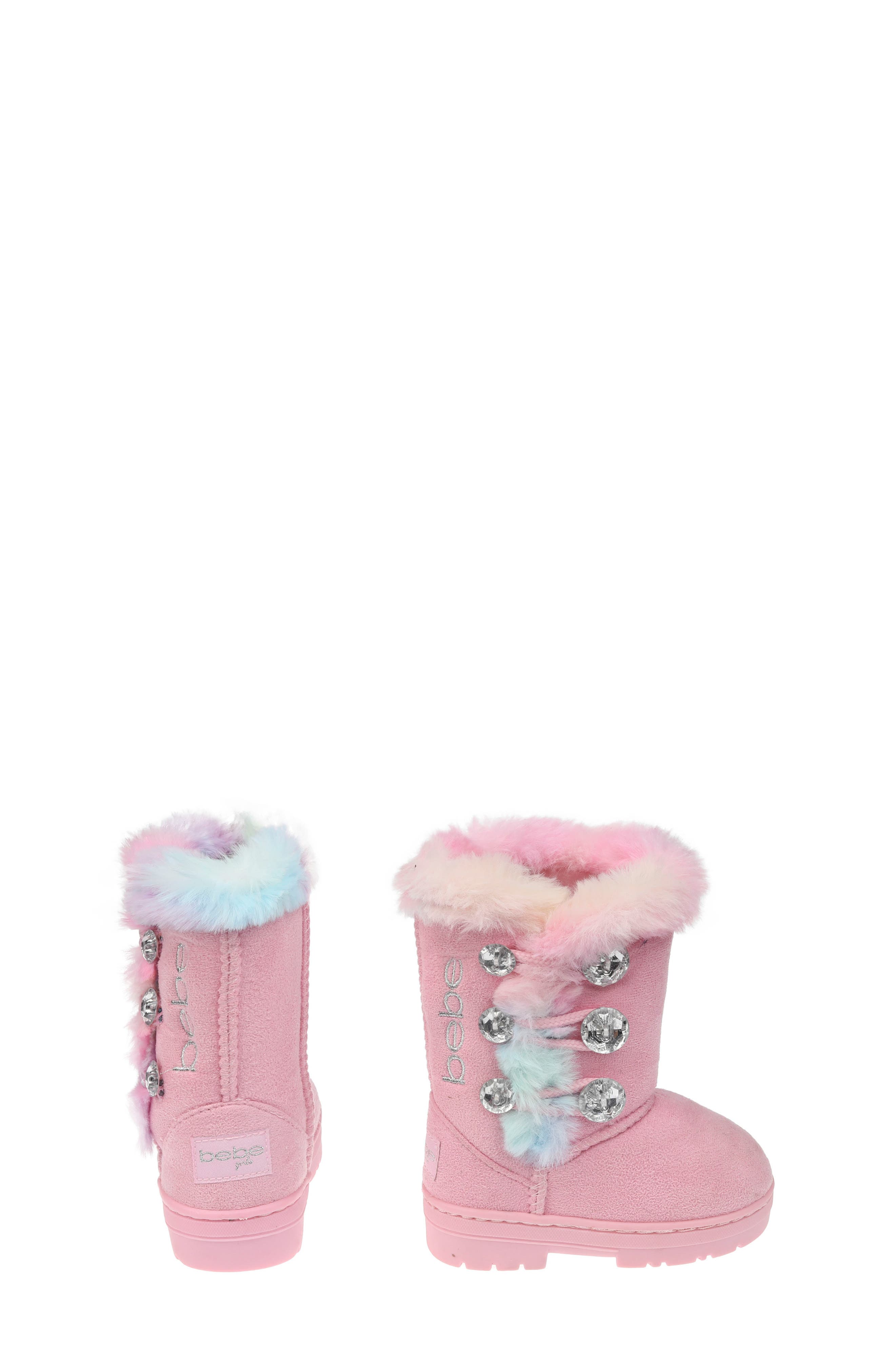 Embellished Faux Fur Lined Winter Boot, Alternate, color, PINK MULTI