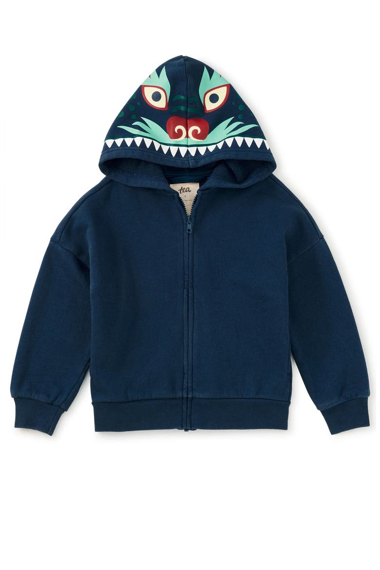 Dragon Hood Easy Fit Hoodie, Main, color, Bedford Blue