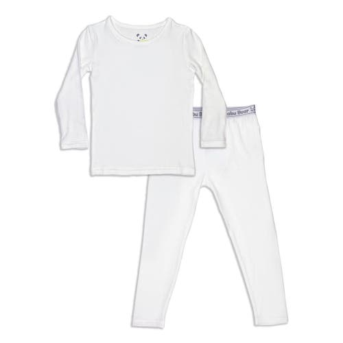 Bellabu Bear Kids' Milk White Set Of 2 Piece Pajamas In Milk White