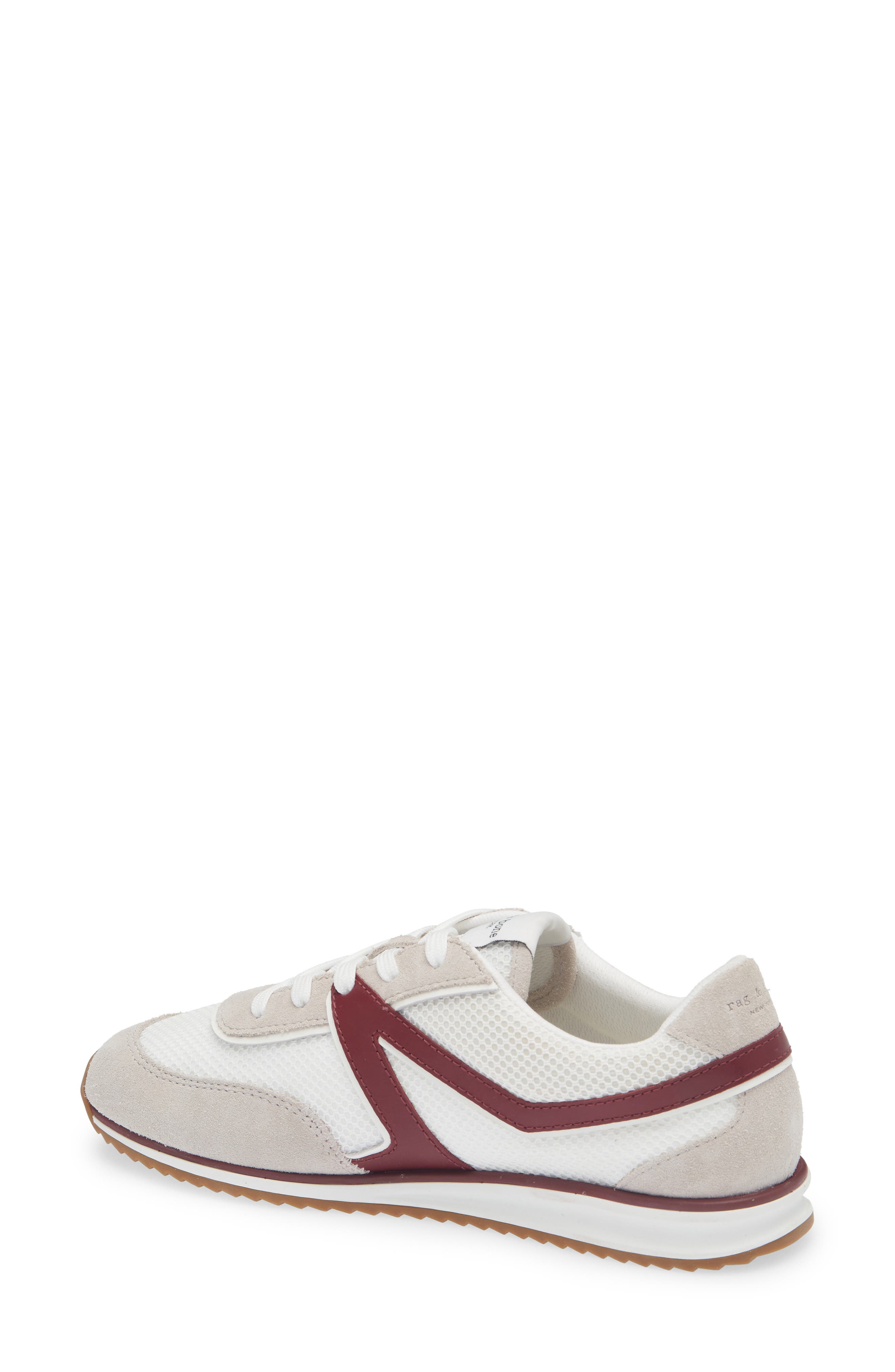 Retro Trainer Sneaker, Alternate, color, WHITE/ RED