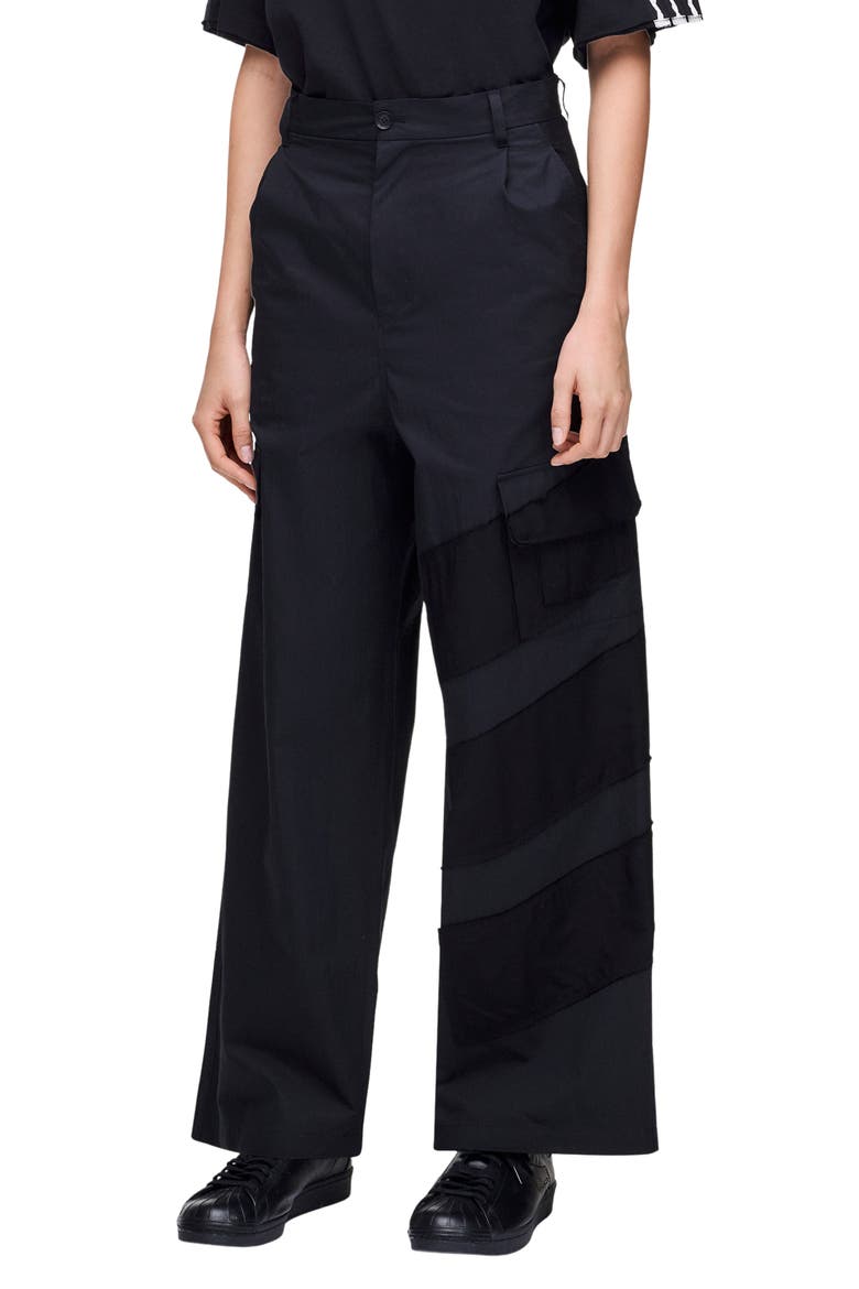 Wide Leg Cargo Pants, Main, color, BLACK/