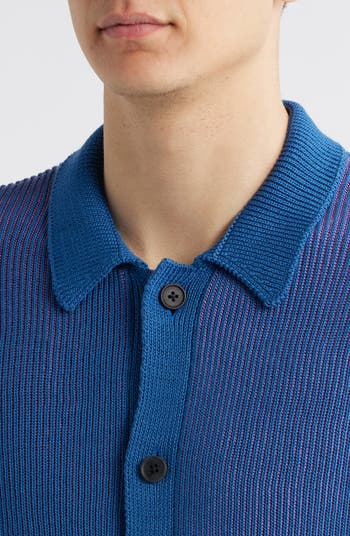 Plated Short Sleeve Cotton Cardigan