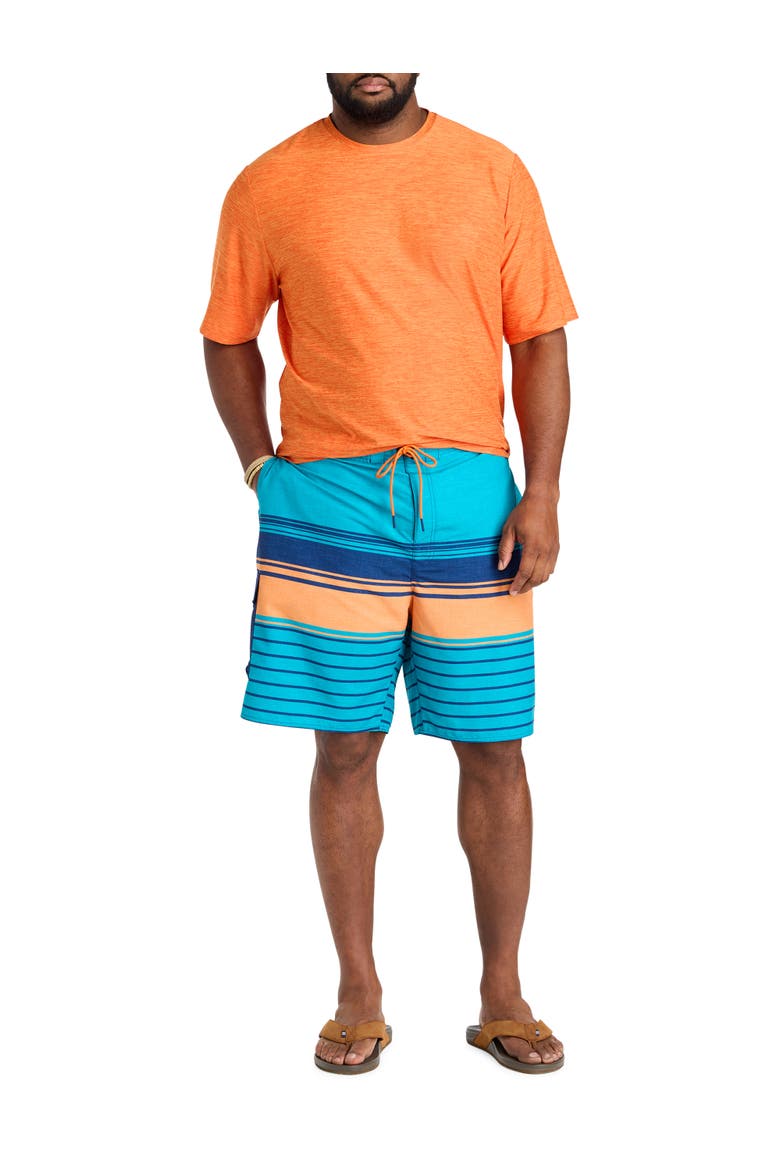 Big & Tall Striped Printed Board Shorts, Alternate, color, BLUE MULTI