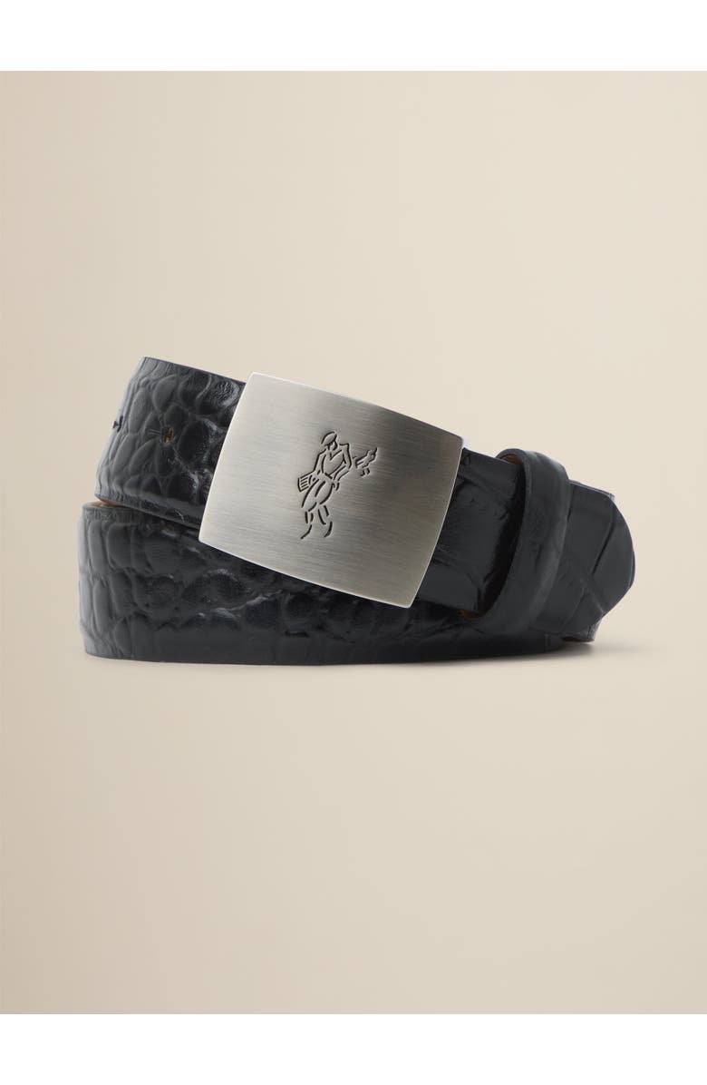 ASHWORTH GOLF Embossed Croc Belt Golfman Plaque Buckle, Main, color,