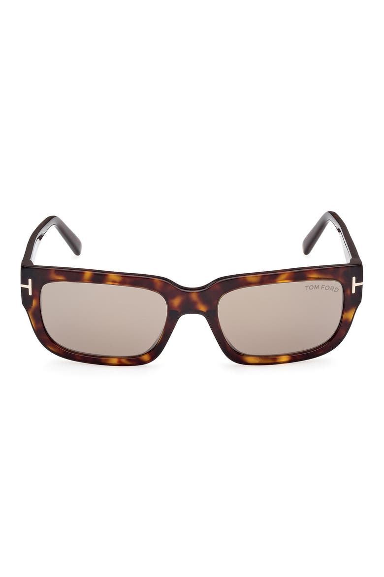 54mm Square Sunglasses, Main, color, DARK HAVANA / ROVIEX MIRROR