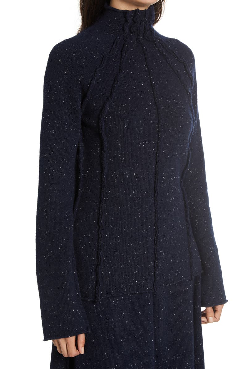 The Row Adamy Mock Neck Exposed Seam Wool Sweater, Alternate, color, 