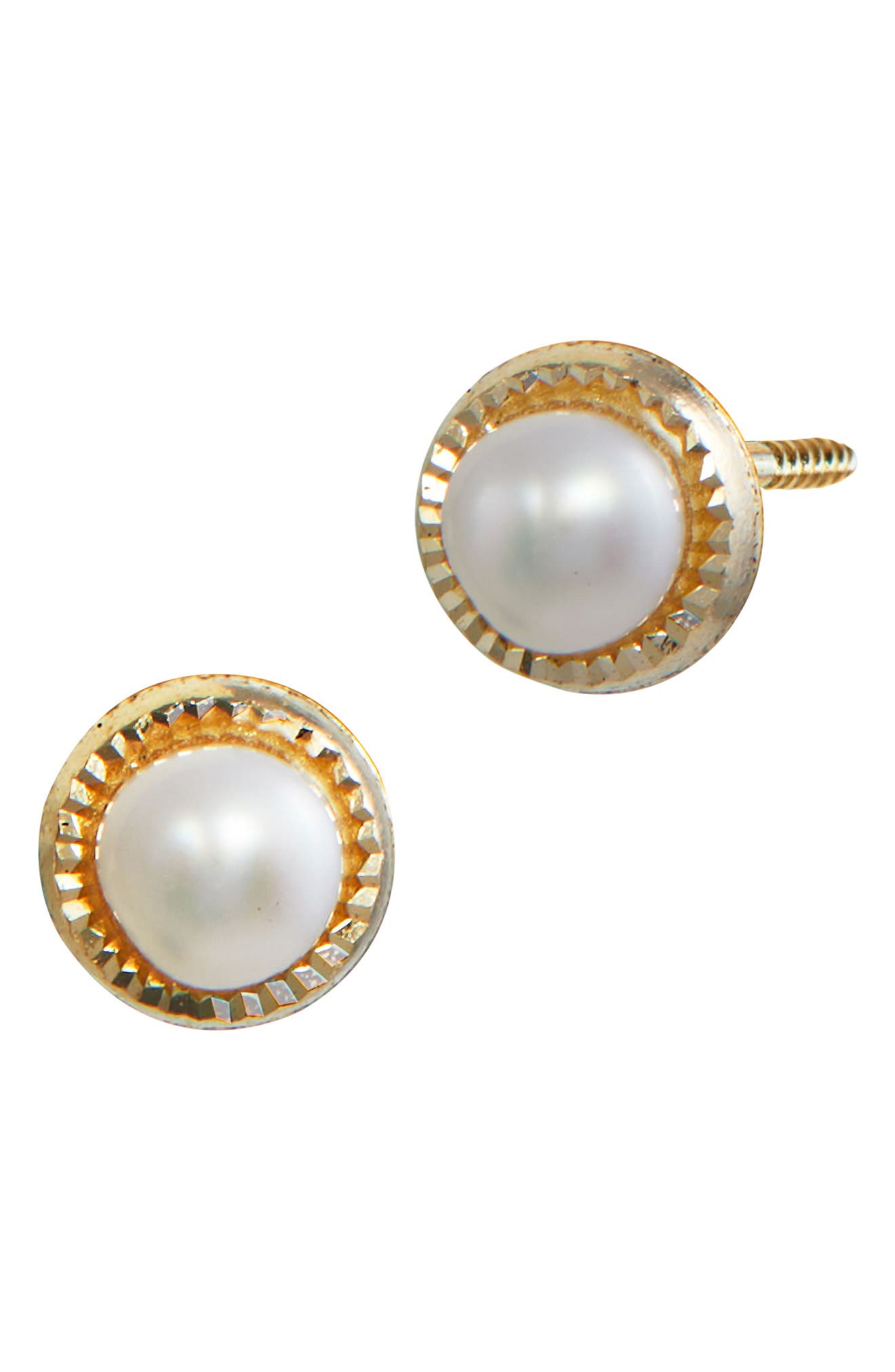 SAVVY CIE JEWELS 14K Gold & 3mm Cultured Freshwater Pearl Stud Earrings