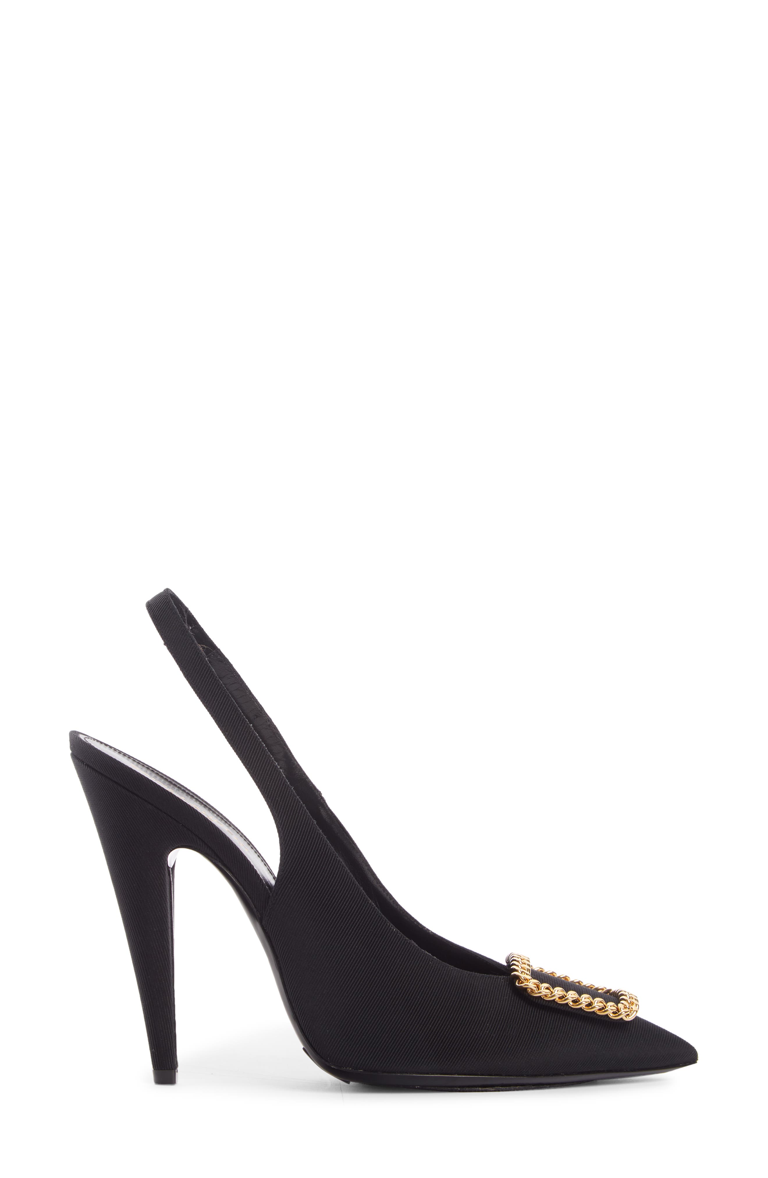 Saint Laurent St. Sulpice Slingback Pointed Toe Pump, Alternate, color, 