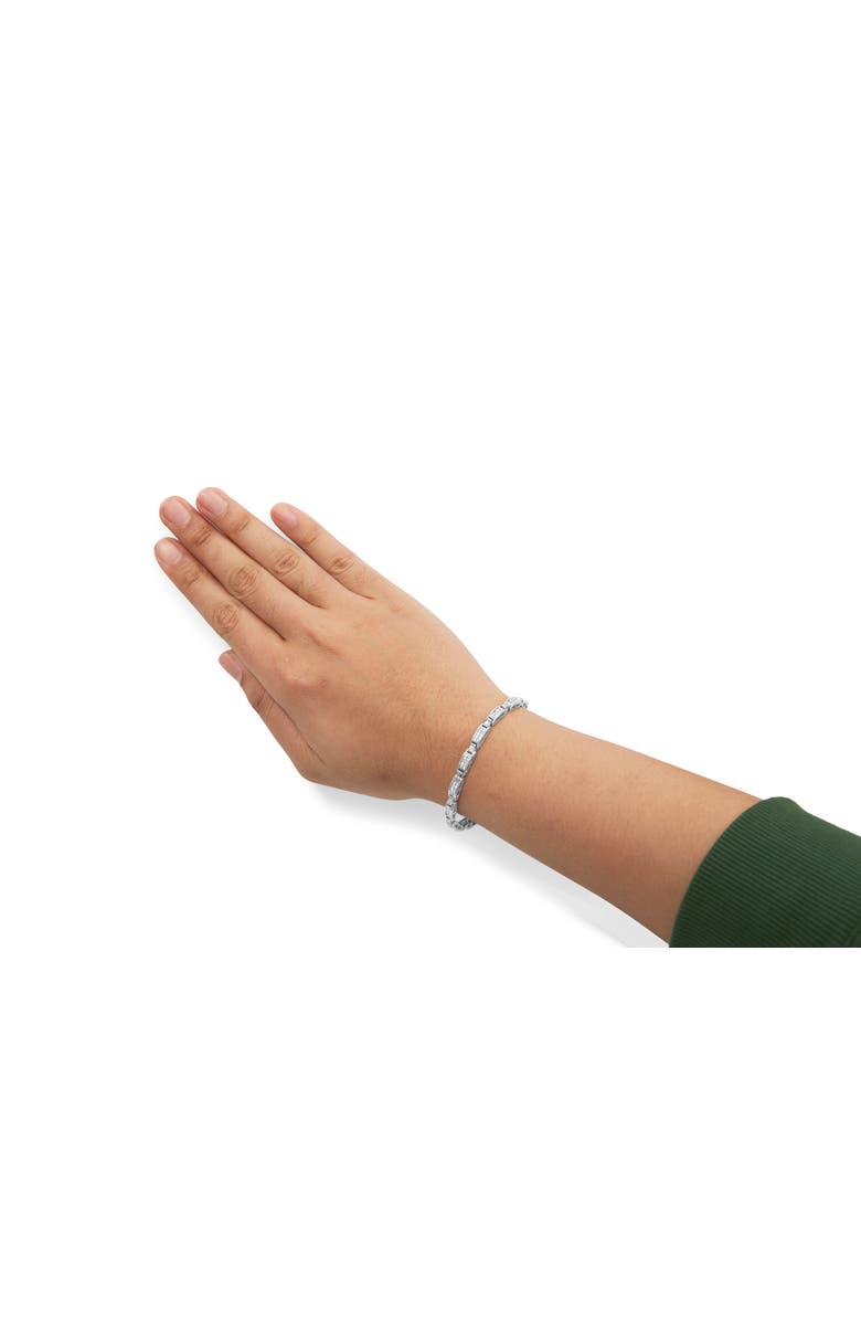 Haus of Brilliance 14K White Gold 2.0 Cttw Baguette and Princess-Cut Diamond Tennis Bracelet, Alternate, color, White