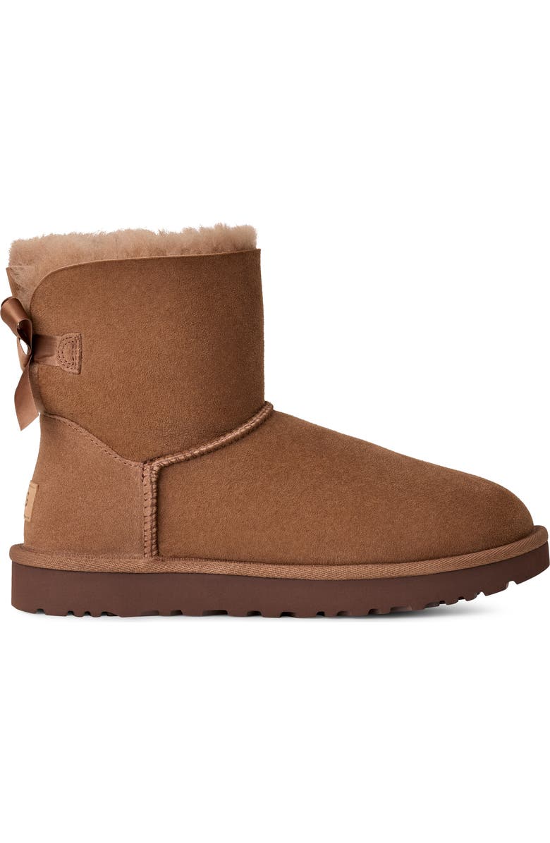 UGG<sup>®</sup> Mini Bailey Bow II Genuine Shearling Bootie, Alternate, color, Rocky Oak