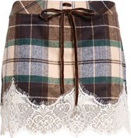 Siedrés Witz Lace Hem Plaid Miniskirt