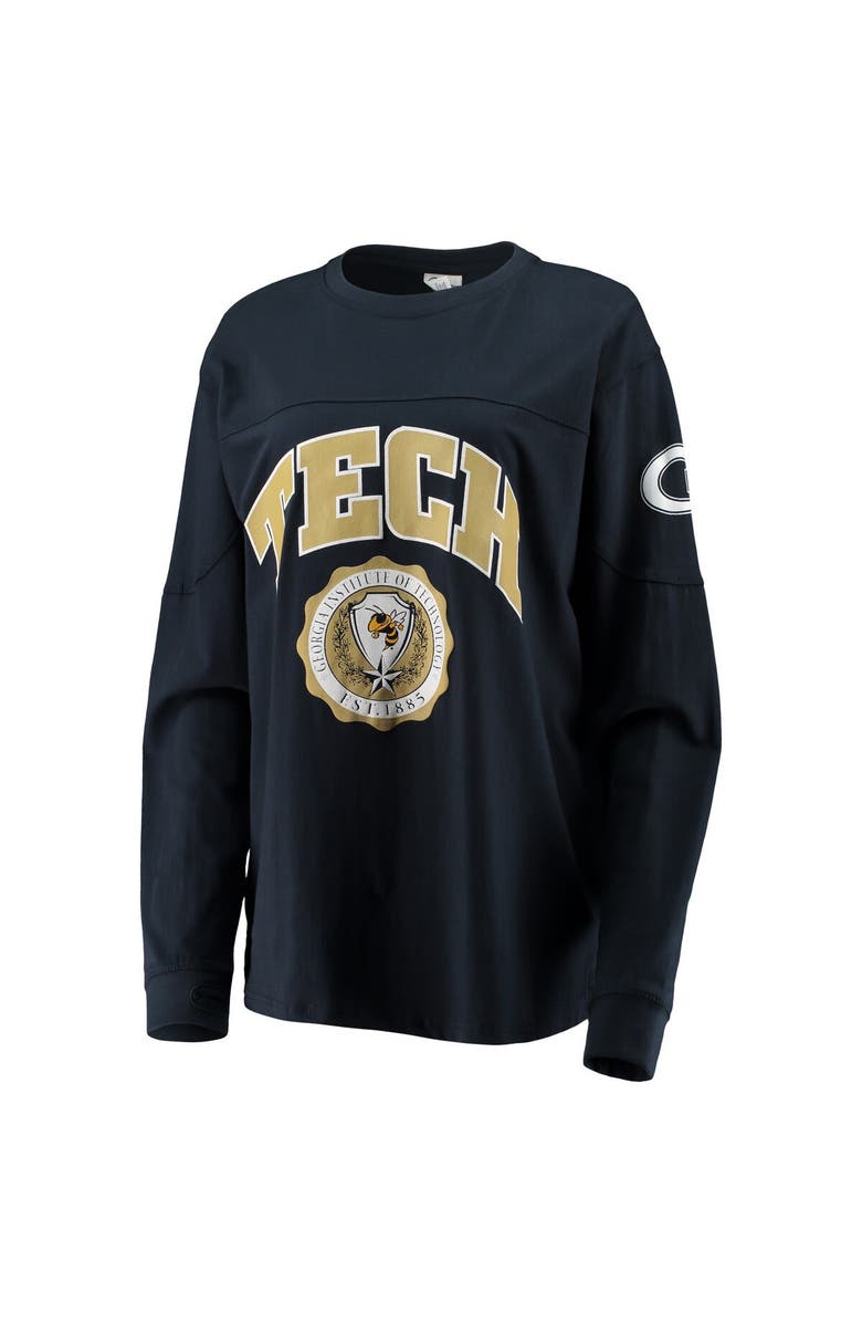 PRESSBOX Women's Pressbox Navy Georgia Tech Yellow Jackets Edith Long Sleeve T-Shirt, Alternate, color, 