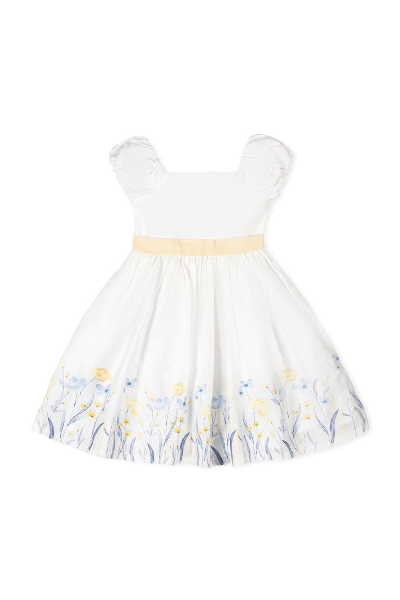 Kids' Organic Puff Sleeve Sateen Party Dress, Main, color, Sunlit Border Floral