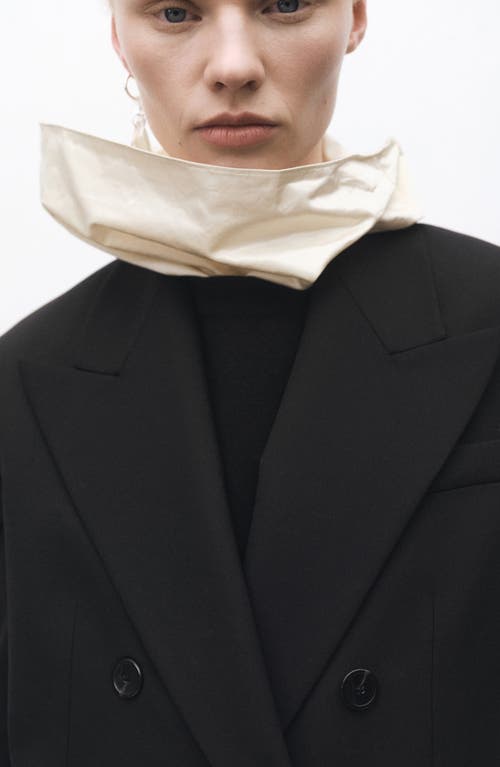 Mango Double Breasted Suit Jacket In Black