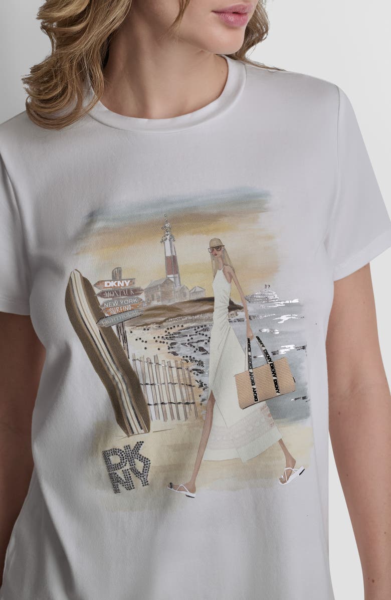 DKNY Montauk Conversational Graphic T-Shirt, Alternate, color, White