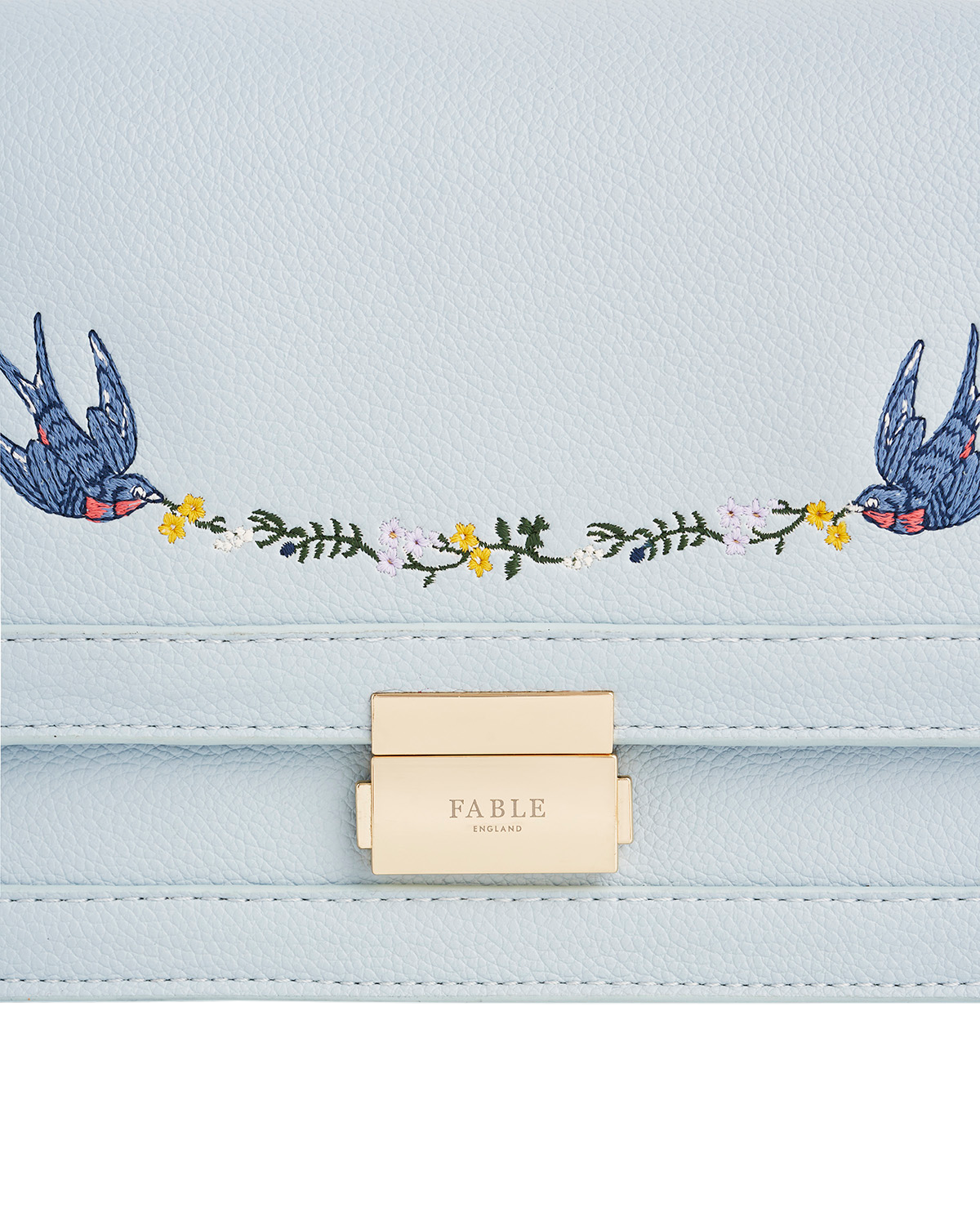 Fable England Bird Embroidered Foldover Purse, Alternate, color, Light/Pastel Blue