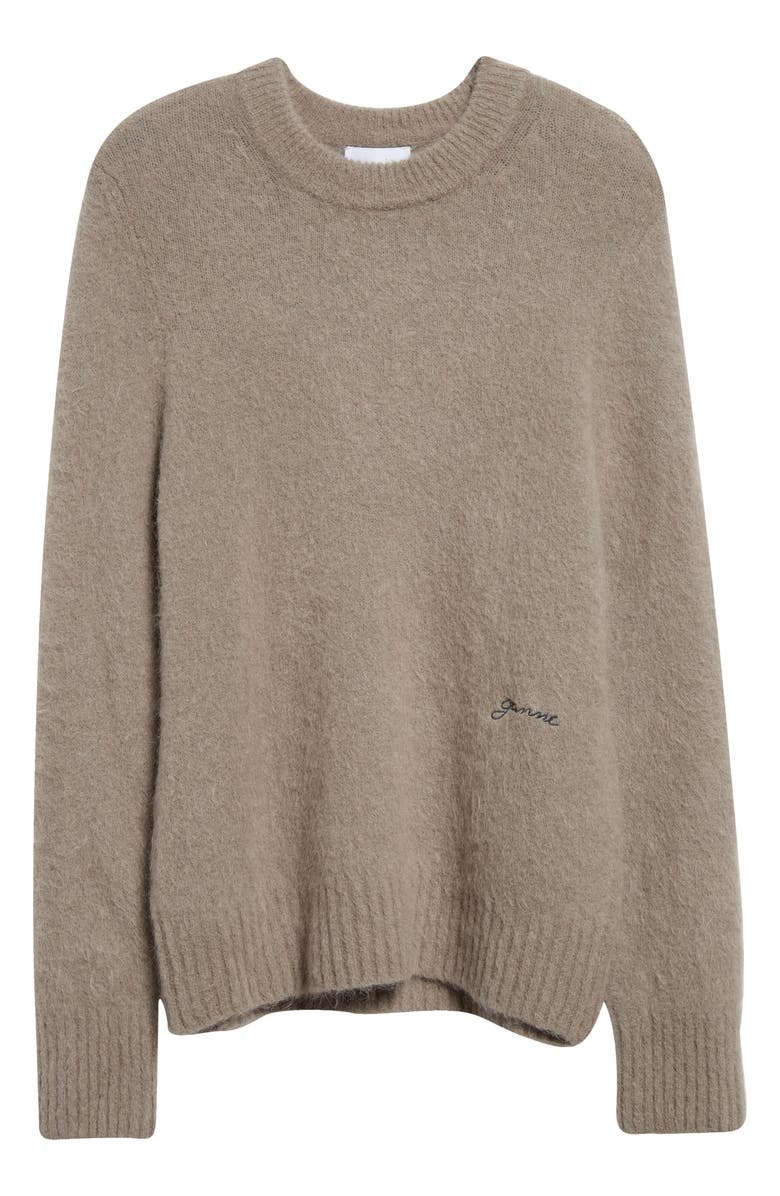 Ganni Brushed Alpaca & Wool Blend Crewneck Sweater, Alternate, color,