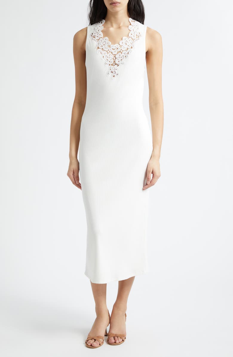 Ramy Brook Rhea Rib Midi Dress, Main, color, Ivory