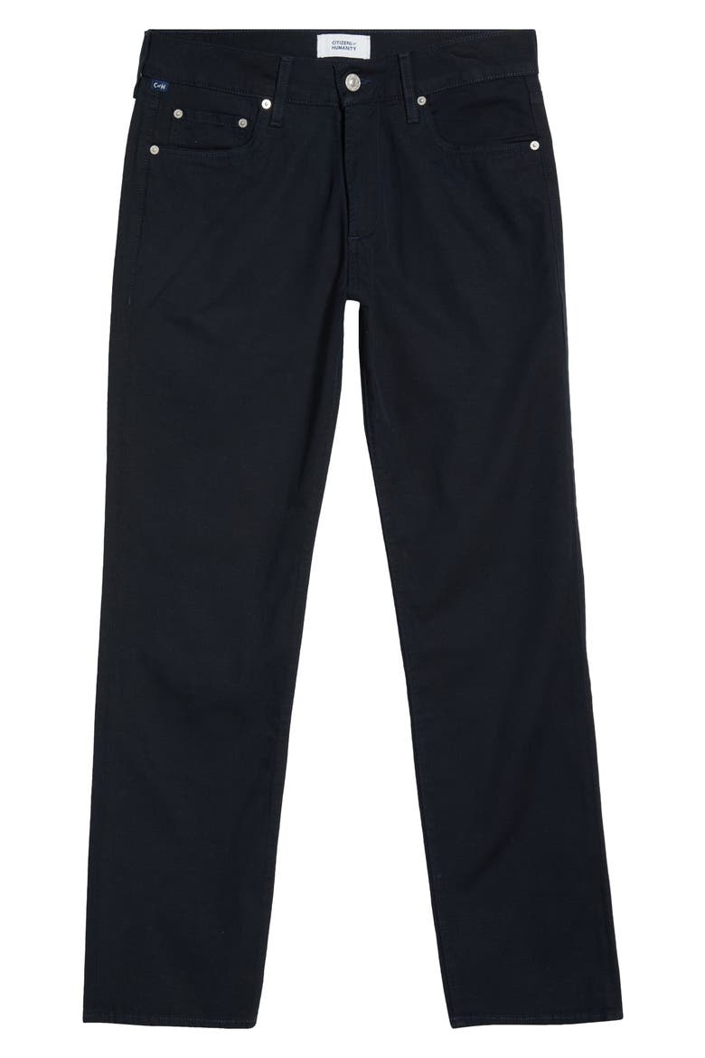 Elijah Relaxed Straight Stretch Cotton & Linen Pants, Alternate, color, NAVY