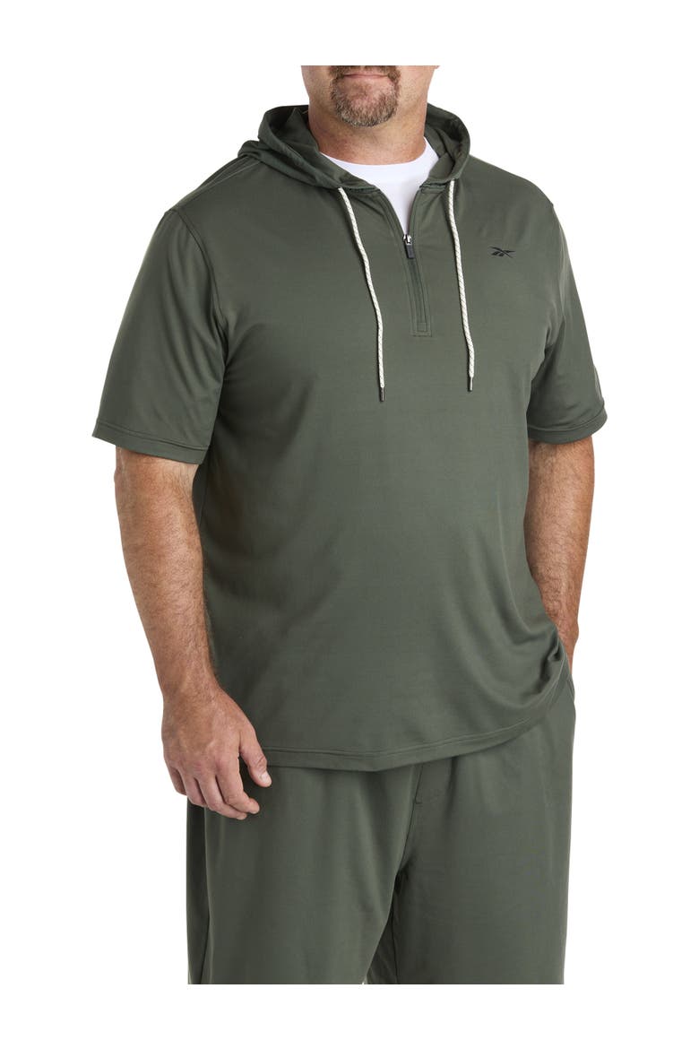 Big & Tall 365 Mixed Media Performance Hoodie V1, Main, color, GRIT GREEN