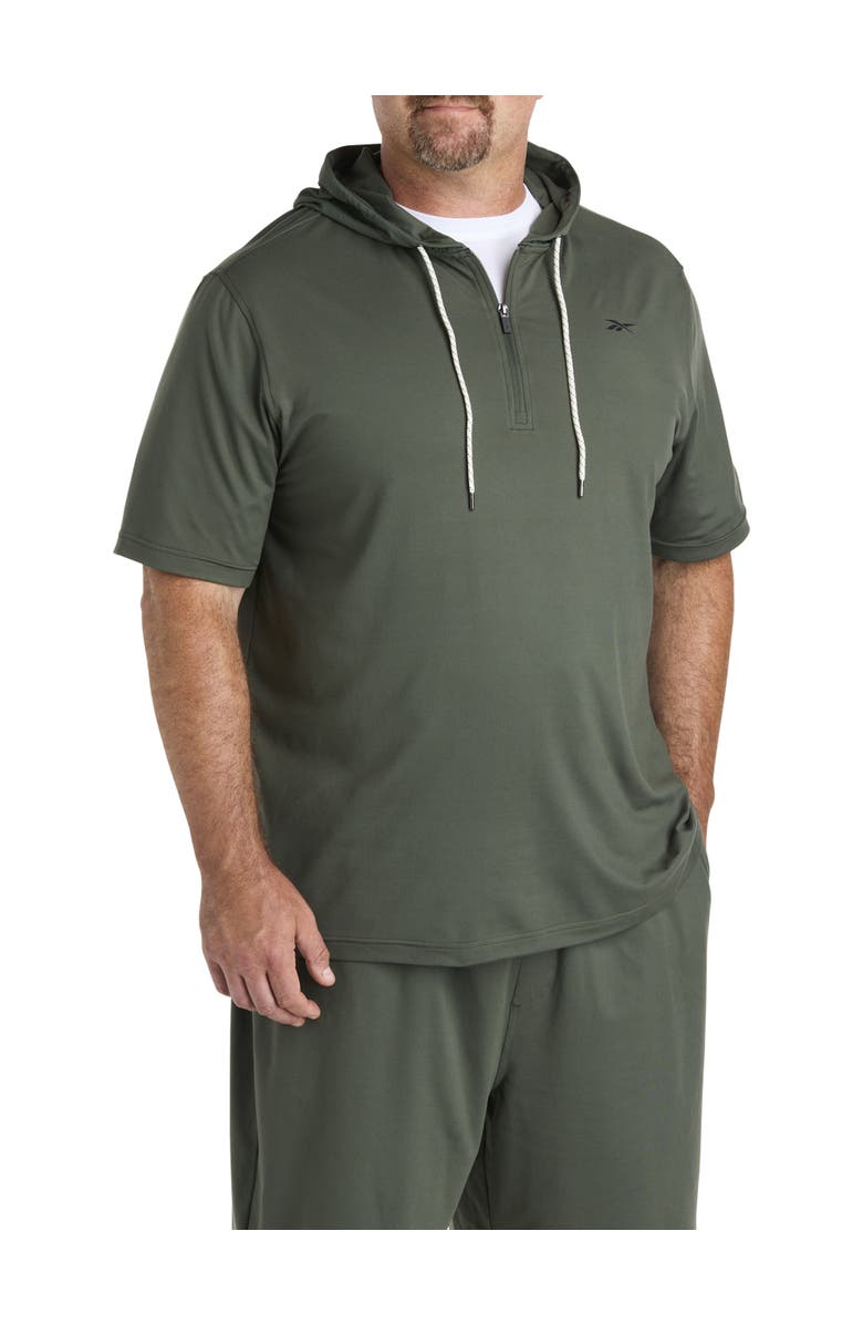 Reebok Big & Tall 365 Mixed Media Performance Hoodie V1, Main, color, Grit Green