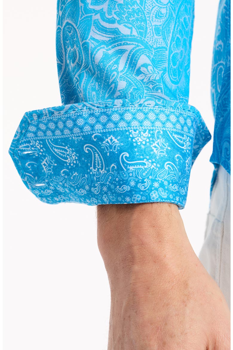Hudson Floral Print Button-Up Shirt, Alternate, color, BLUE