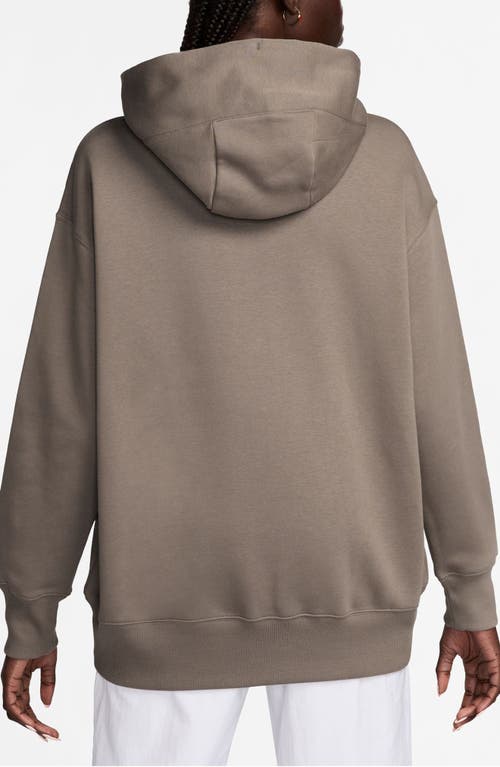 Nike Sportswear Phoenix Oversize Fleece Hoodie In Mink Brown/sail