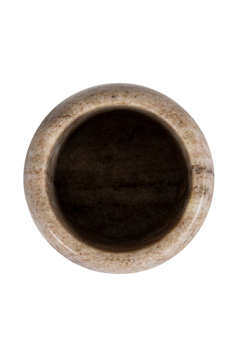Unique Marble and Mango Wood Pinch Pot Canister with Lid, Natural, Alternate, color, Natural