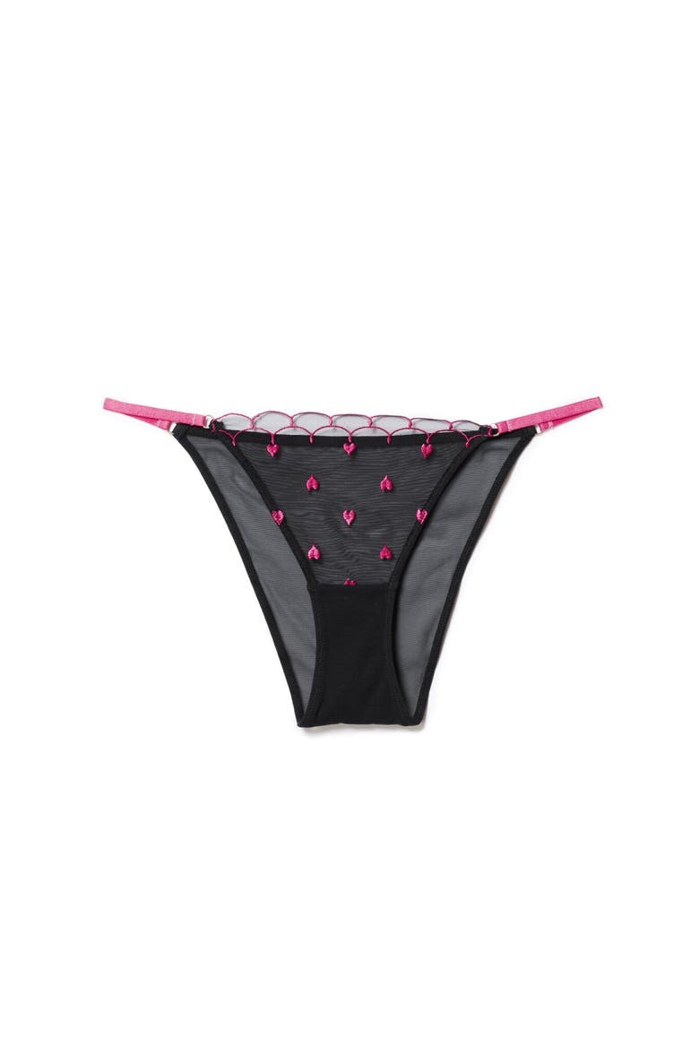 Bettie Brazilian Panties, Alternate, color, Black hearts