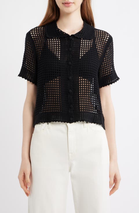 The Crochet Short Sleeve Button-Up Shirt