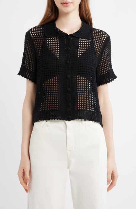 The Crochet Short Sleeve Button-Up Shirt