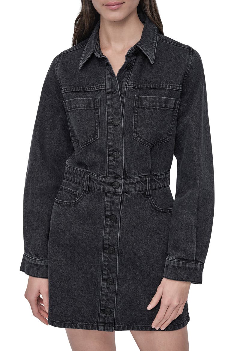 Long Sleeve Denim Shirtdress, Alternate, color, AMHERST