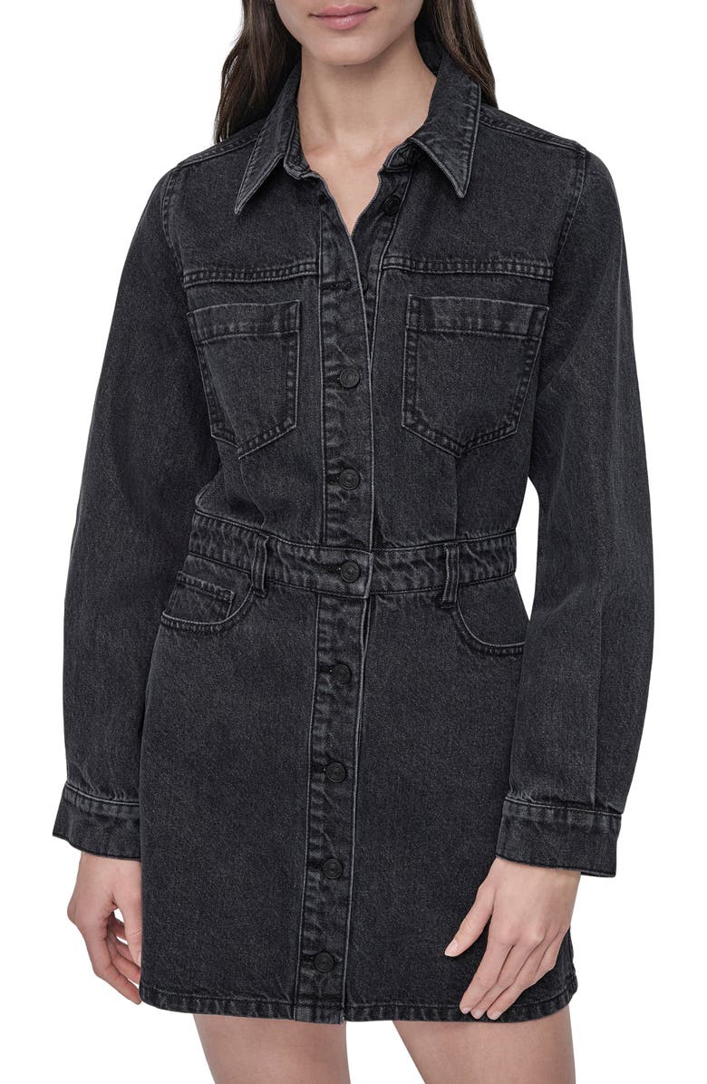 DKNY Jeans Long Sleeve Denim Shirtdress, Alternate, color, Amherst