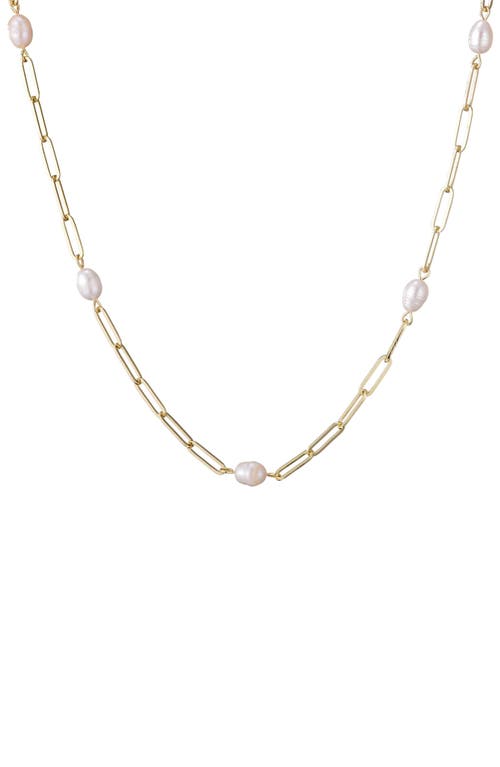 Adornia 14k Gold Plated Freshwater Station Necklace