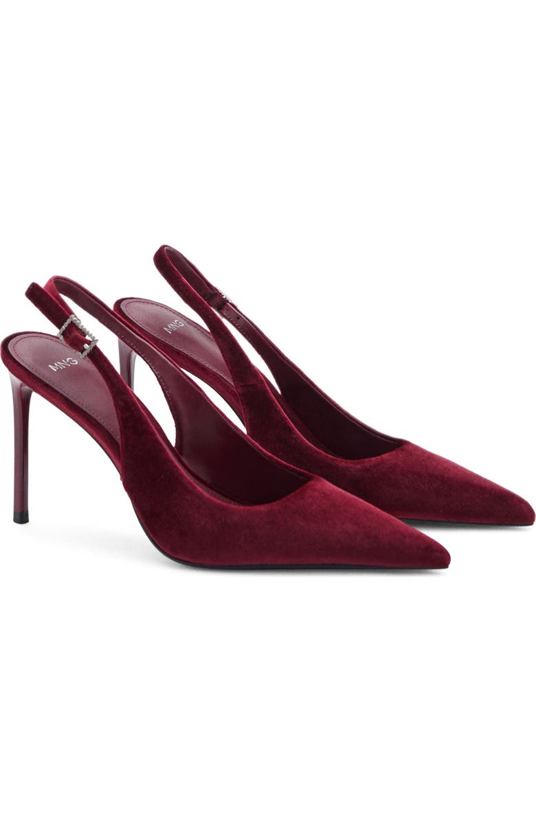 MANGO Velvet Pointed Toe Slingback Pump, Main, color,