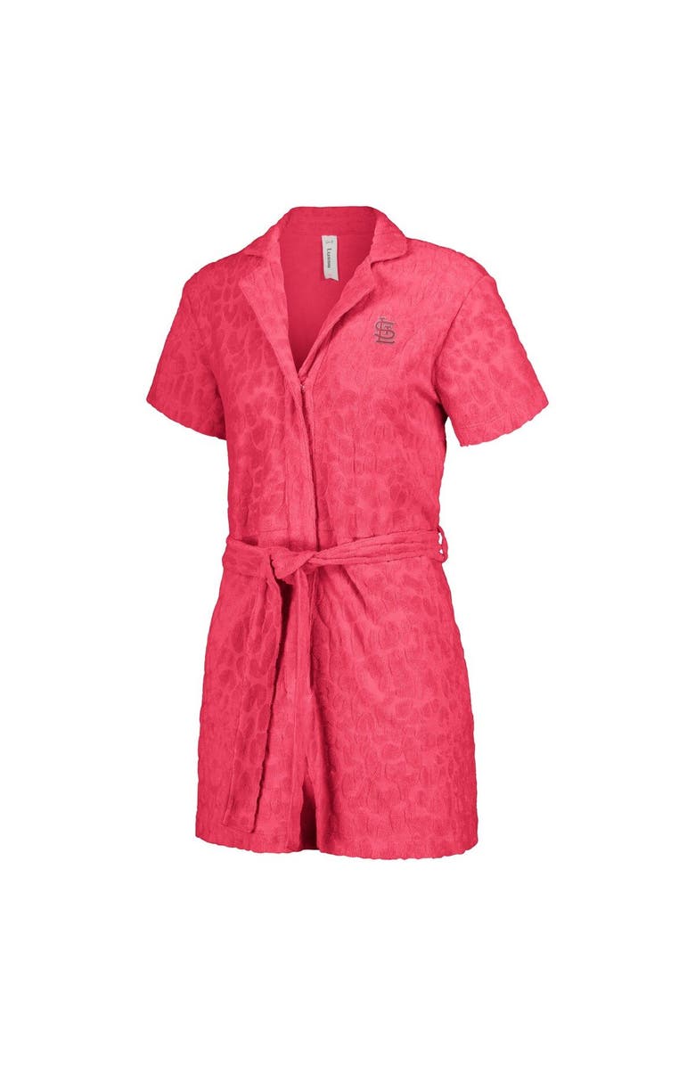 LUSSO Women's Lusso Pink St. Louis Cardinals Trixie Cheetah Romper, Alternate, color, Red