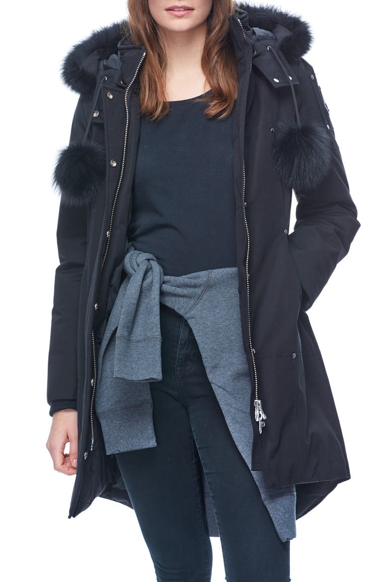 'Stirling' Down Parka with Genuine Fox Fur Trim, Main, color, ABYSS/ BLACK FOX