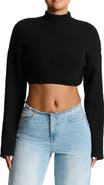 Naked Wardrobe Crop Rib Turtleneck Sweater
