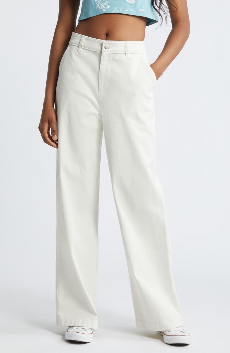 BP. High Waist Wide Leg Twill Pants, Main, color,