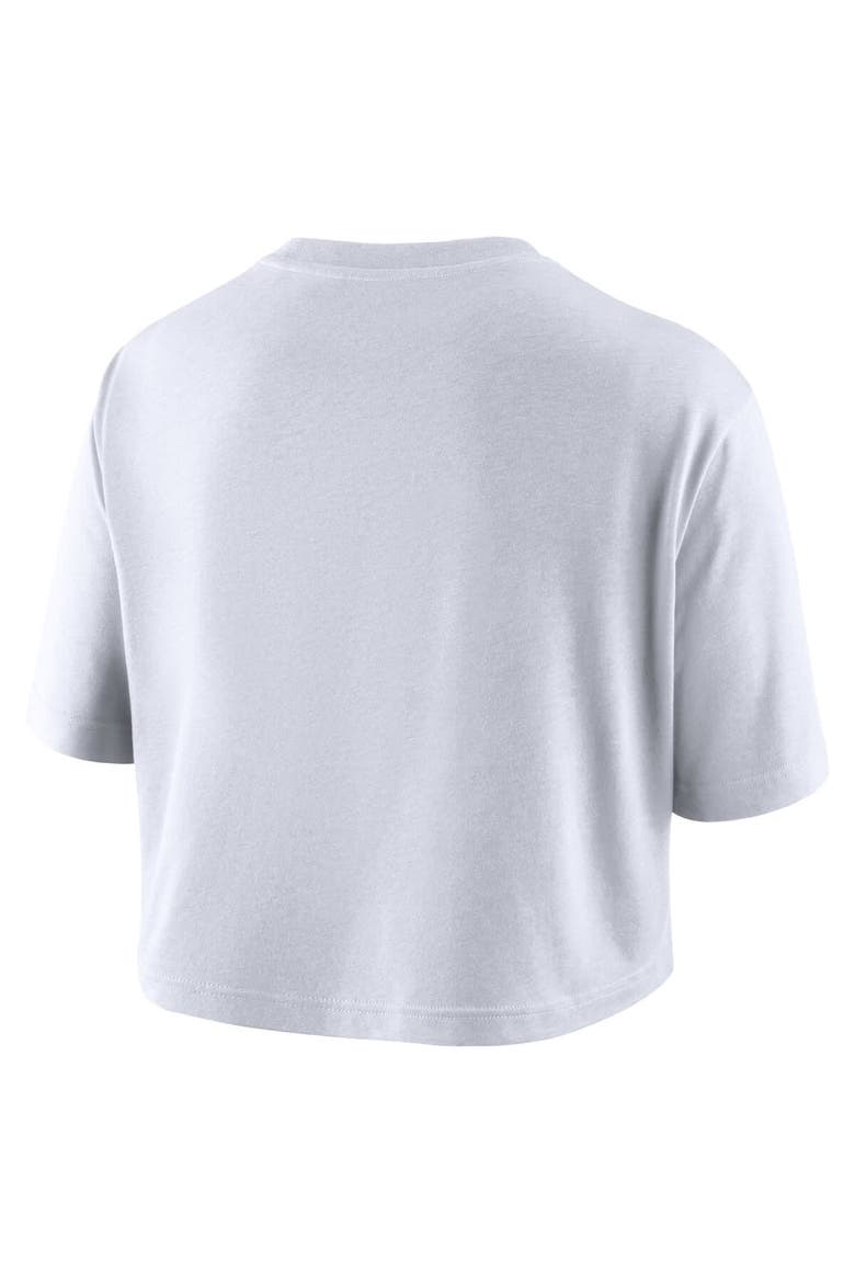 Women's Nike  White Indiana Fever Basketball Tonal Wordmark Cropped T-Shirt, Alternate, color, White