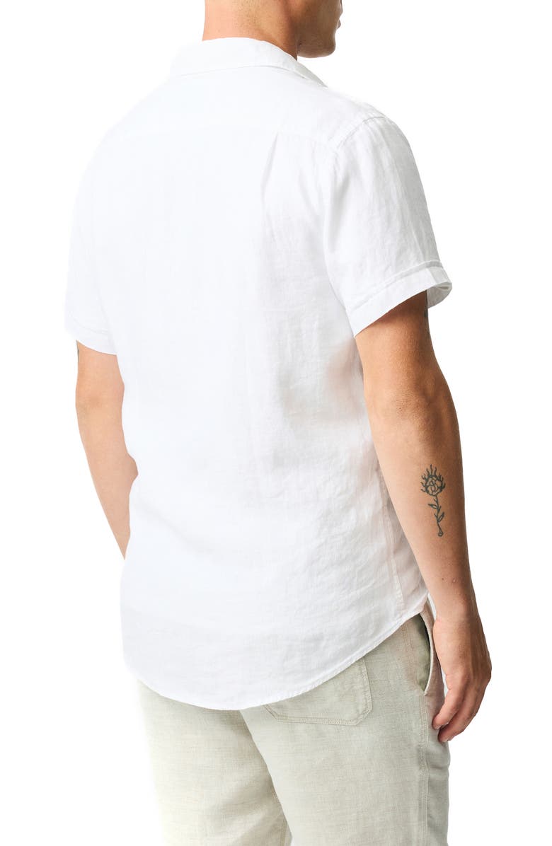 Rodd & Gunn Palm Beach Sports Fit Short Sleeve Linen Button-Up Shirt, Alternate, color, Snow