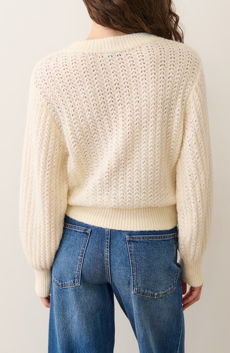 Marine Layer Alma Crewneck Sweater, Alternate, color, Cream