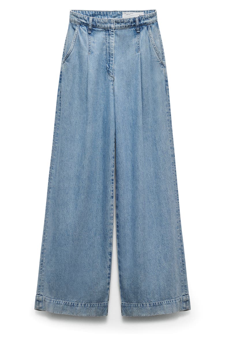 Abigale Featherweight Pleated High Waist Baggy Jeans, Alternate, color, BILLIE