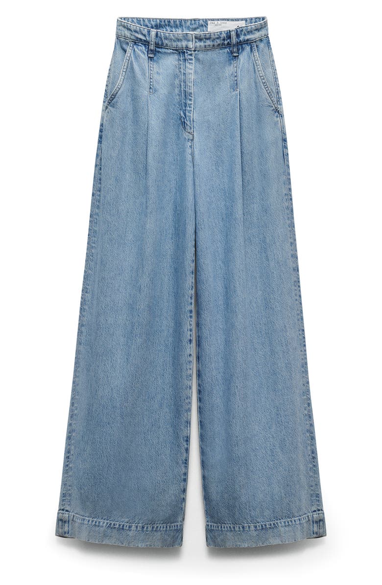 rag & bone Abigale Featherweight Pleated High Waist Baggy Jeans, Alternate, color, Billie