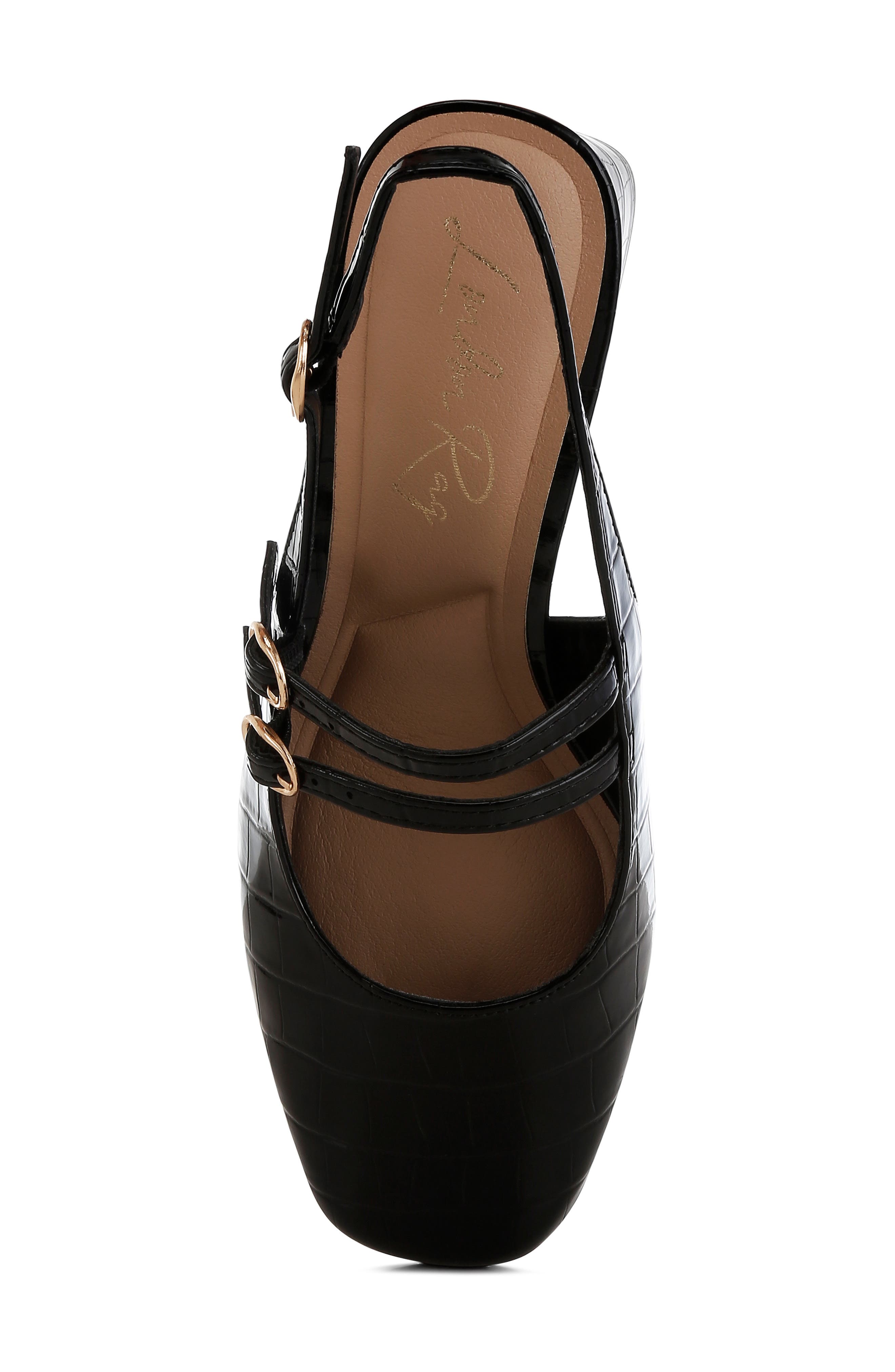 LONDON RAG Cananga Croc Embossed Slingback Pump, Alternate, color, Black