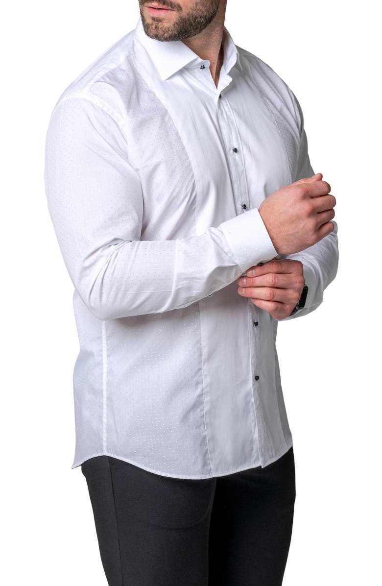 Maceoo Ceremony Dou Paneled Regular Fit Cotton Button-Up Shirt, Alternate, color, 