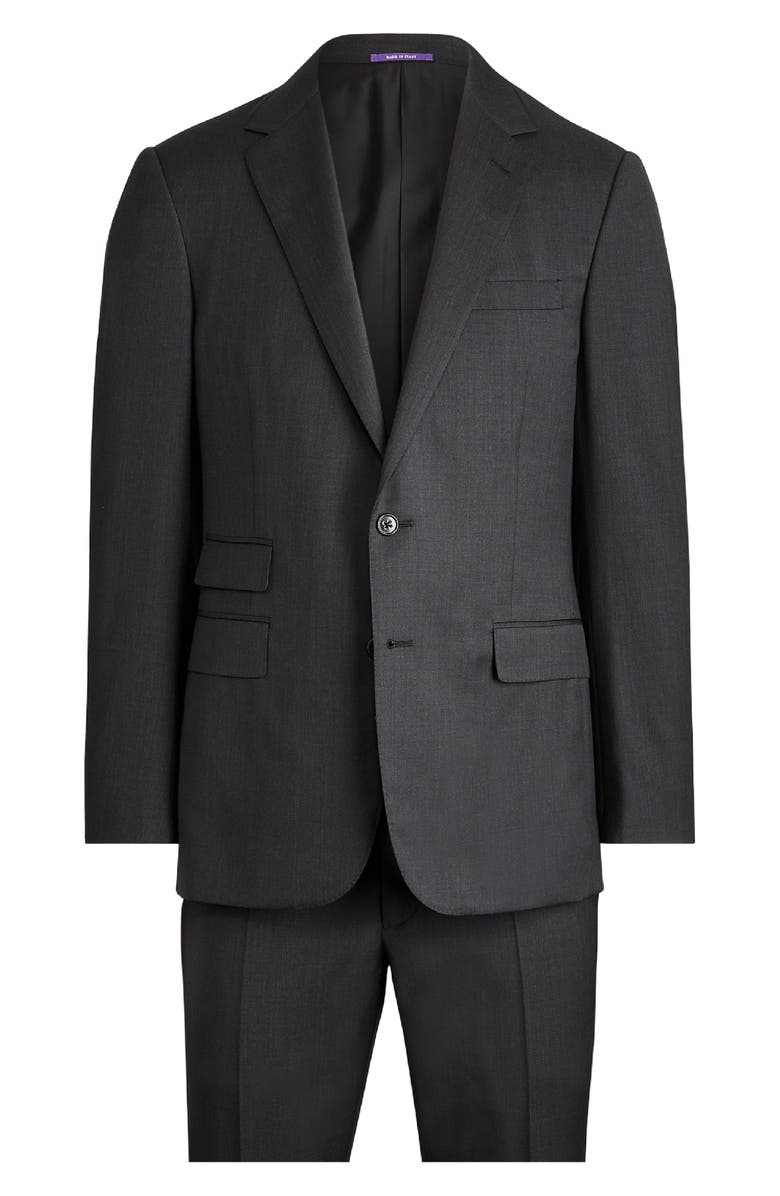 Ralph Lauren Purple Label Gregory Hand Tailored Wool Serge Suit, Alternate, color, Charcoal