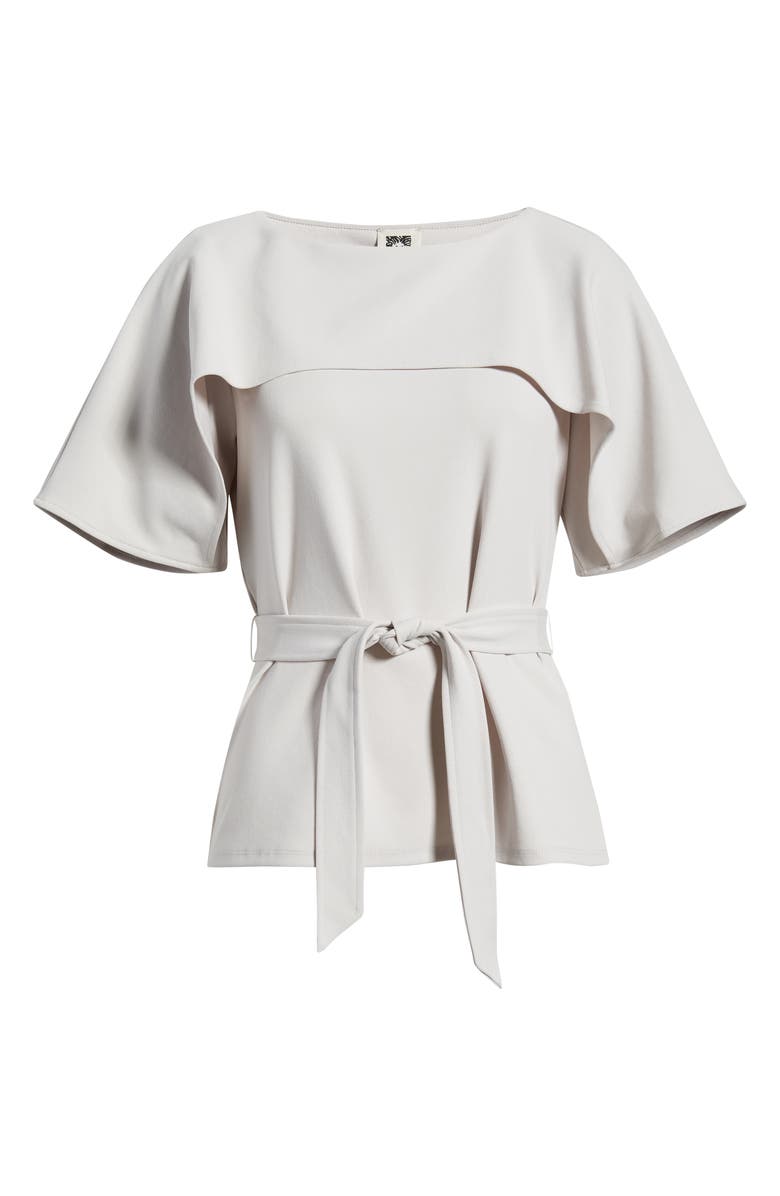 Anne Klein Layered Bateau Neck Knit Top, Alternate, color, Soft Pebble